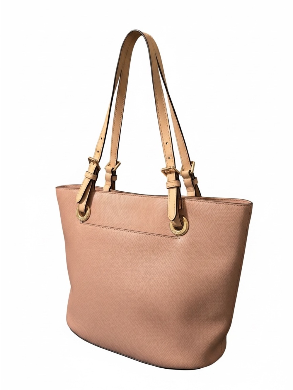 Michael Kors Blush Tote with Gold-Tone Hardware Contrasting Leather handles